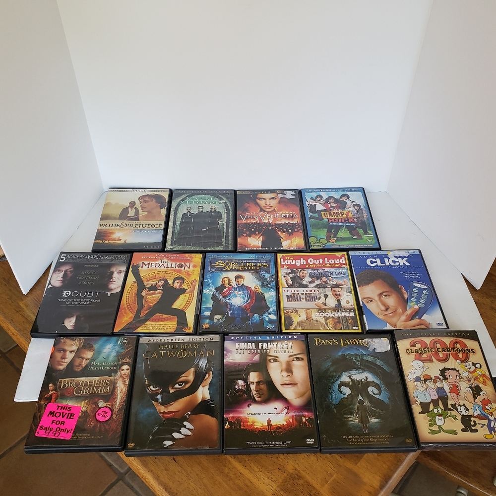 16 DVD Lot Bundle: Matrix, Disney, Final Fantasy, Mall Cops & More